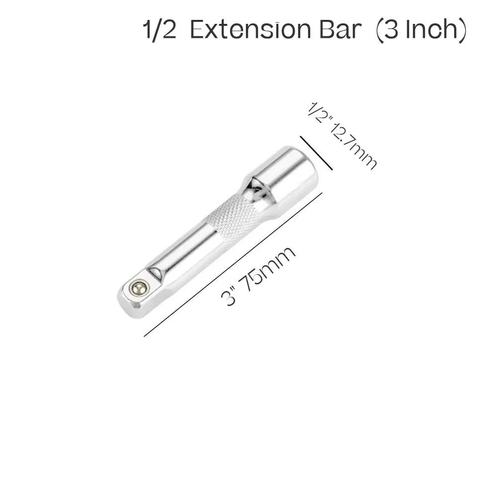 1/4" 3/8" 1/2" Socket Ratchet Wrench Extension Bar 50/75/100/125/150/250mm Long Bar Steering Sleeve Connecting Rod Accessories