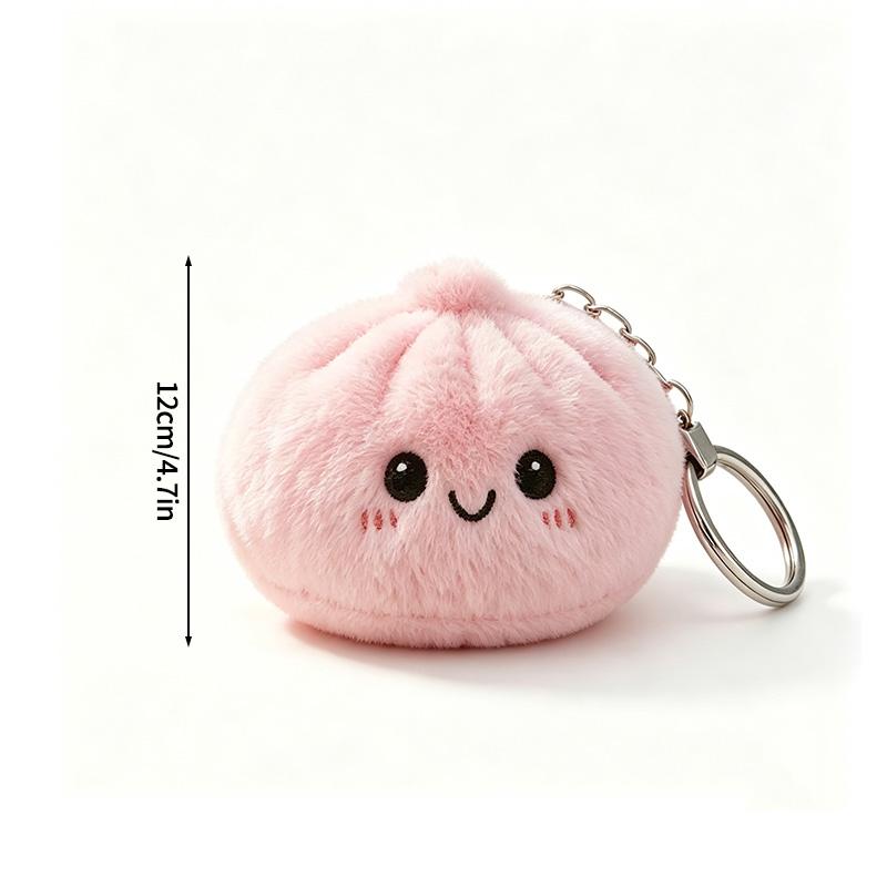 Funny Dumplings Keychains Simulated Dumpling Keyring Stress Relief Keychain for Bag Backpack Accessories Hanging Ornament