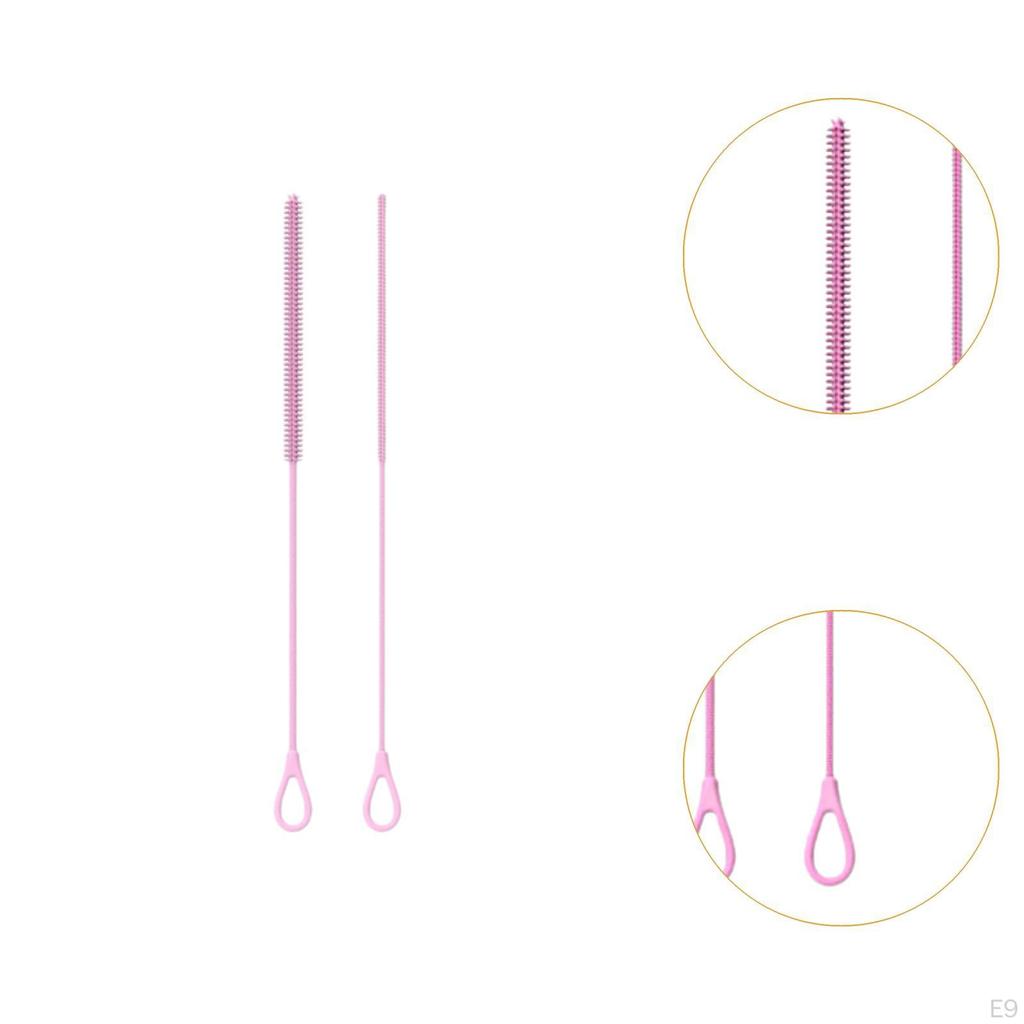 2 Pieces Silicone Straw Brushes Long Lightweight Portable Reusable Bottle for