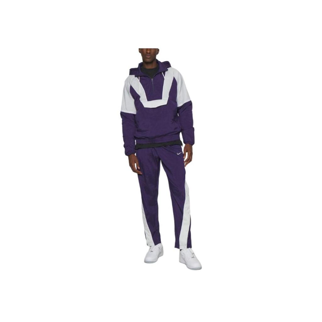 Nike Mid Rise Lace Up Straight Leg Casual Pants Men bottoms Purple FB7134-555