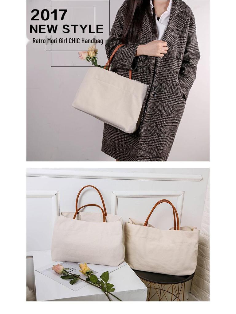 Women's Japanese Style Canvas Crossbody Tote - Large Capacity, Sporty, Casual & Trendy for Students and Commuters