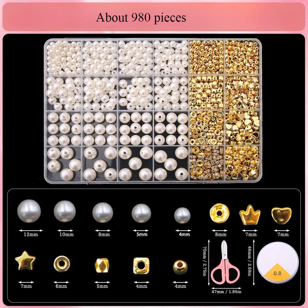 Imitation Pearl DIY Bead Set Beading Bracelet Accessories Material Kit Making Pearl Bracelets Accessories Garment Beads