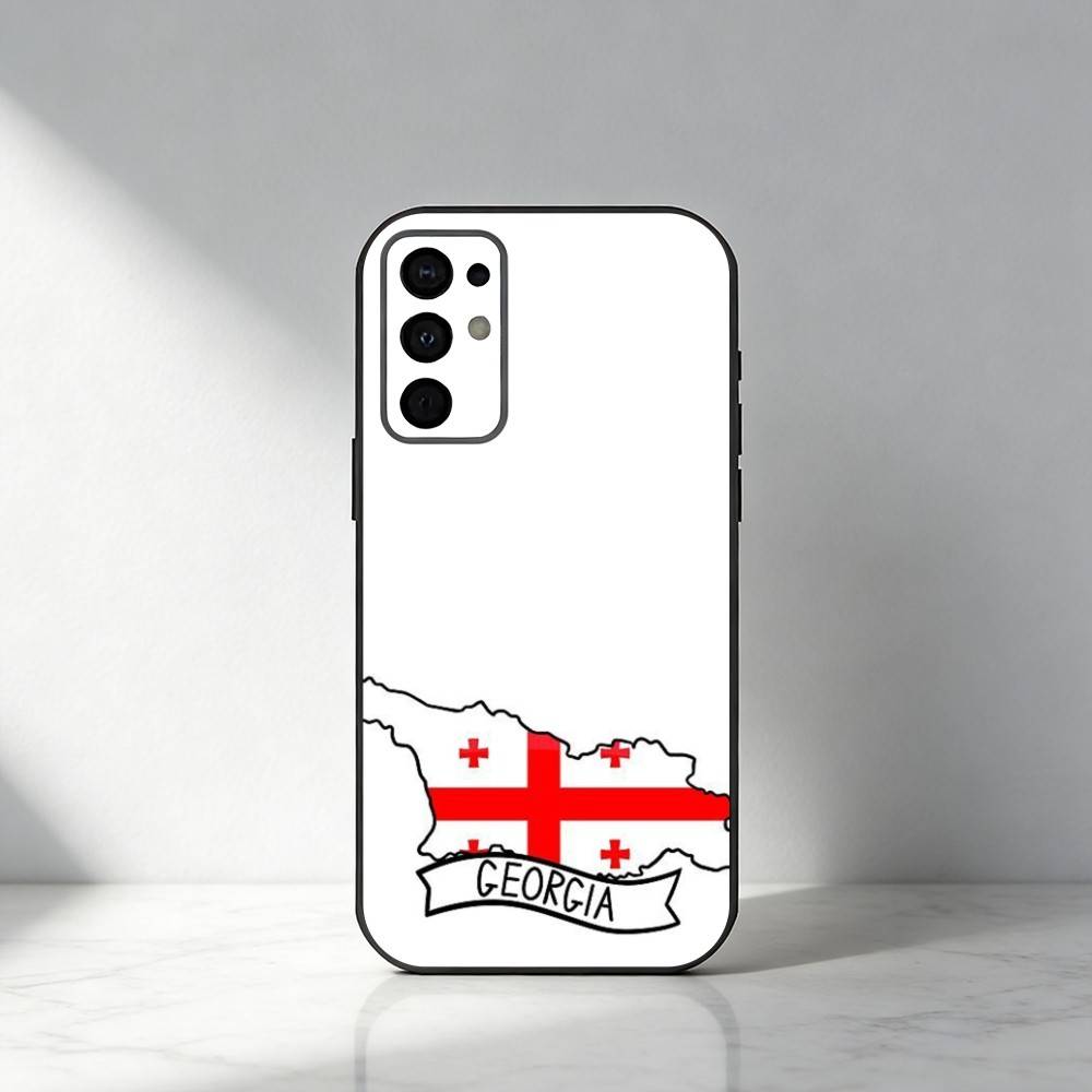 G-Georgia Flag Phone Case For Samsung S25,S24,S21,S22,S23,S30,Ultra,S20,Plus,Fe,Note,5G Black Cover