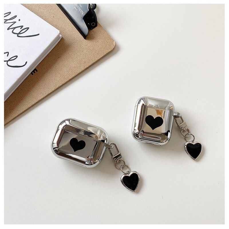 

Apple Three Generation Wireless Bluetooth Airpods4 Earphone Case AirPods Pro2 Generation 3 Soft Case 1 Electroplated Ins Style Couple 1 Generation Apple AirPods1 [Heart] + Heart pendant