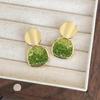 Korean Style Green Floral Summer Earrings - Elegant, Versatile, Sweet Studs for a Fresh, Fashionable Look