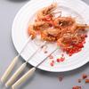 10pcs Wooden Handle Anti-scalding Barbecue Skewers Can Be Reused 304 Stainless Steel Metal Barbecue Skewers Wide Skewers
