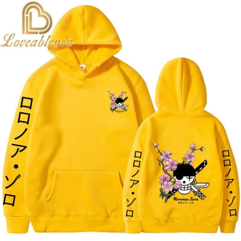 Jednoczęściowa bluza z kapturem męska damska japońska anime Luffy Roronoa Zoro Sanji Unisex Harajuku moda swobodna bluza