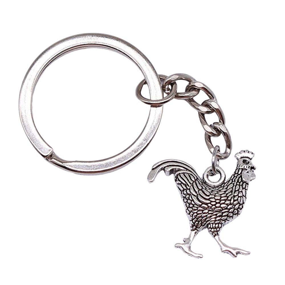 Cat Keychain Poultry Charm Pet Lover Key Holder 28mm Ring