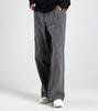 Beoteunseoul Vintage Washed Cutoff Curved Cotton Pants (Charcoal)