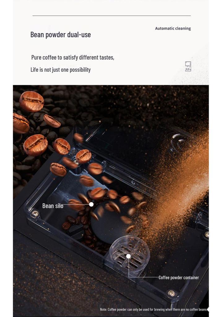 Compact Italian Touchscreen Coffee Machine with Milk Frother, Automatic Grinding & Steaming for Home or Office