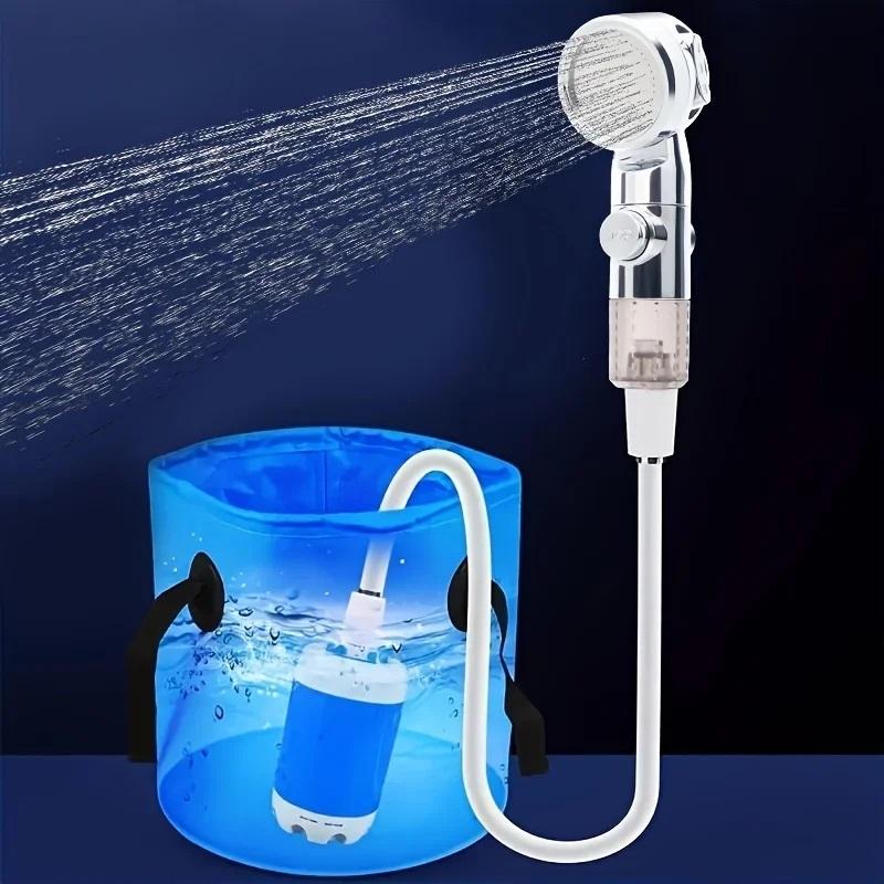 

Portable USB Rechargeable shower head, Multi-Purpose Watering System,Garden Hose Nozzle with US Standard Connector for Outdoor one size синій