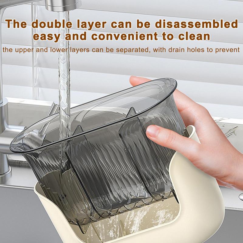 Suport ustensile cu 3 compartimente Organizator cu 3 compartimente Cutie caddy pentru gătit Organizator transparent pentru tacâmuri Recipient suport pentru tacâmuri