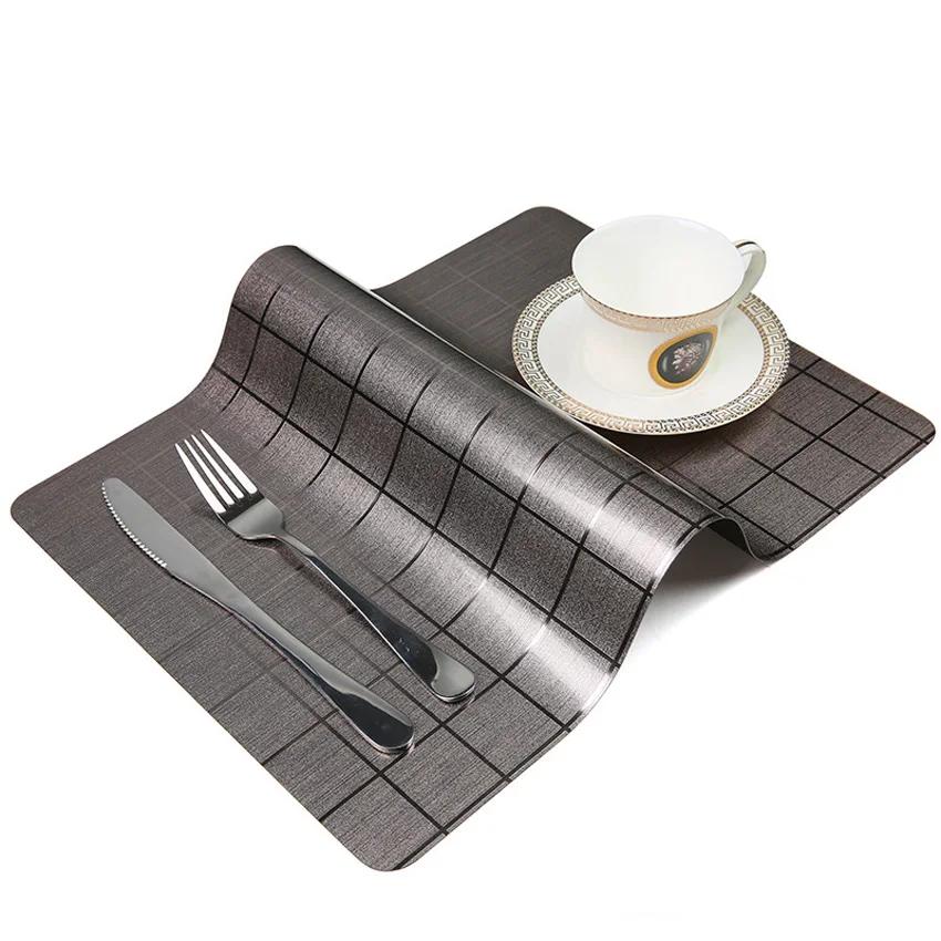 Waterproof Anti-oil Placemat PVC Dining Table Mat Golden Disc Pads Bowl Pad Coasters Table Cloth Pad Slip-resistant Pad 2/4/6pcs