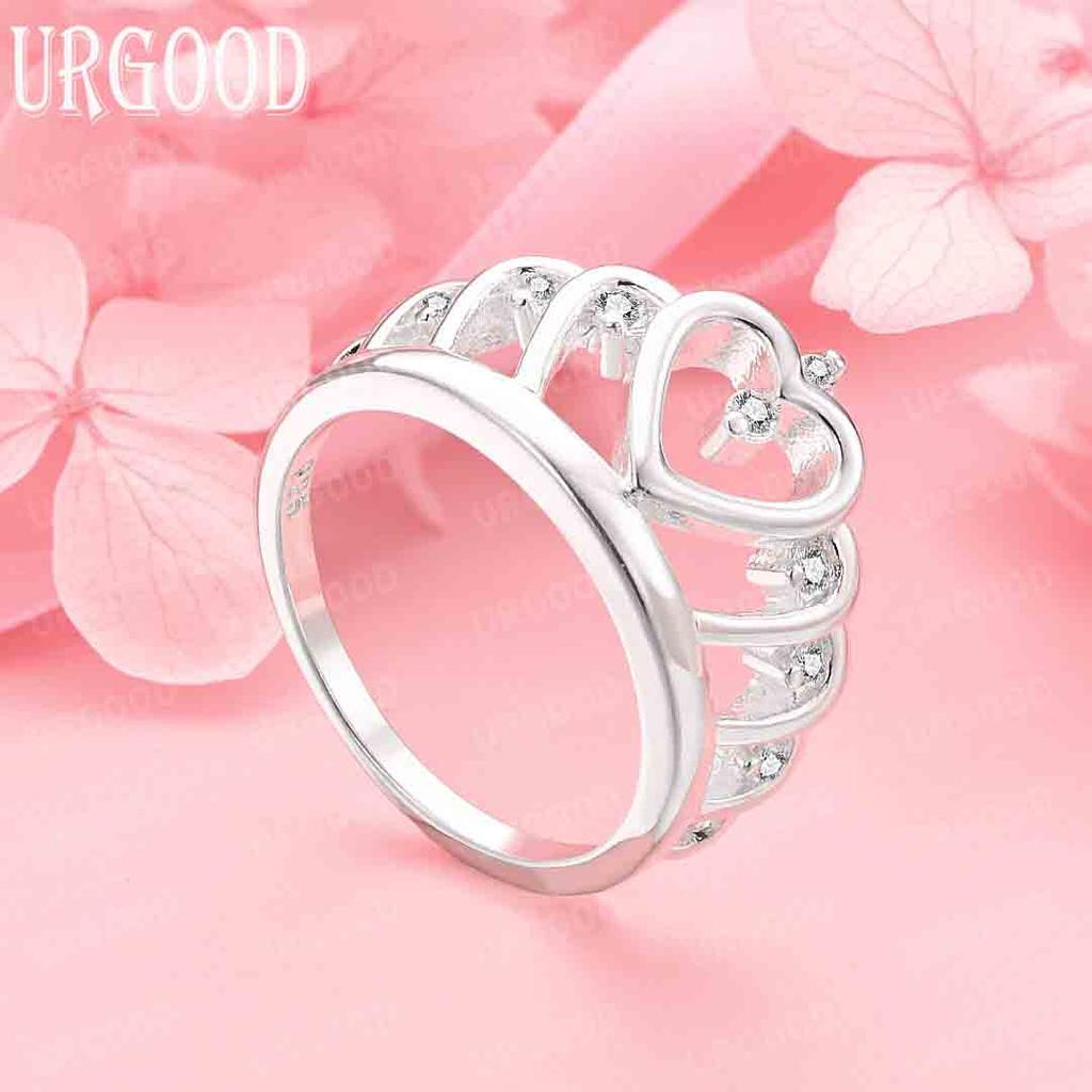 925 Sterling Silver Wedding Jewelry Heart AAA Zircon Fashion Ring