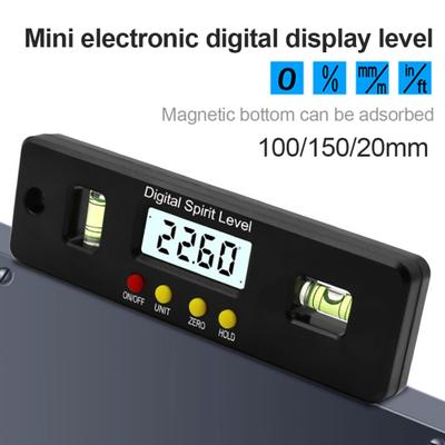 Mini portátil digital espírito nível inclinômetro gradiente ferramenta de medida magnética