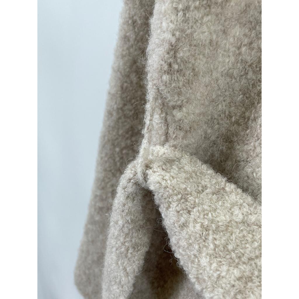 BACCA Beige Beige Alpaca Roof Belted Cardigan Tops S beigeUsed