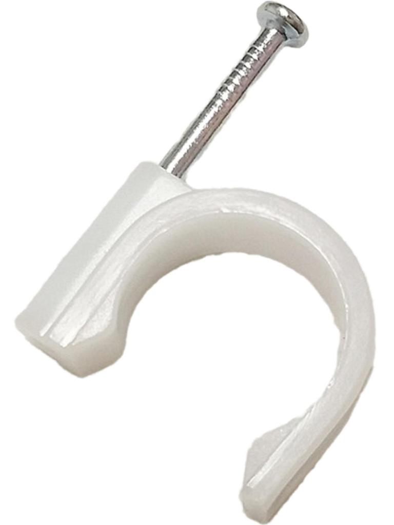 Steel Nails and PVC U-Shaped Clips for Water Pipes and Wires- 3/8", 1/2", 3/4"