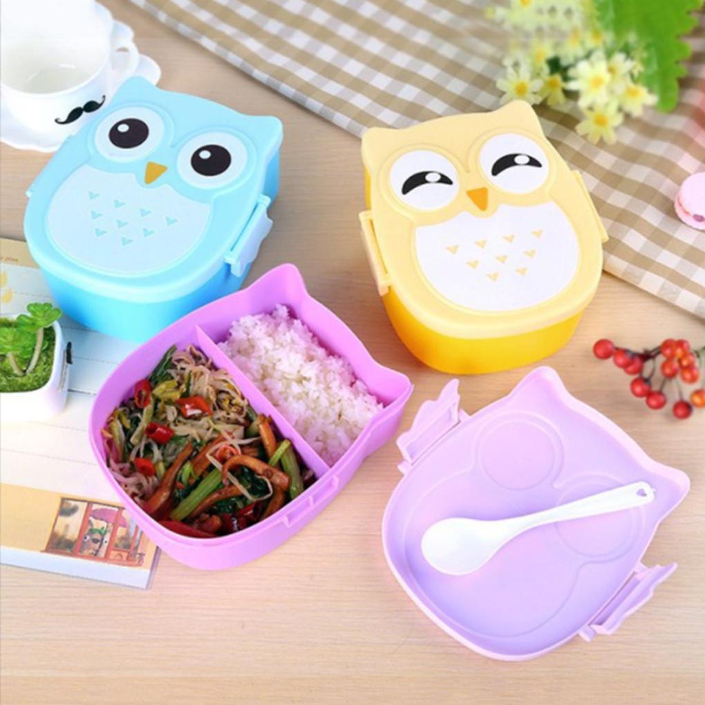 Cute Owl Lunch Box For Kids – Made With Food Grade PP Durable And Easy To Clean Bento Box Lunchbox