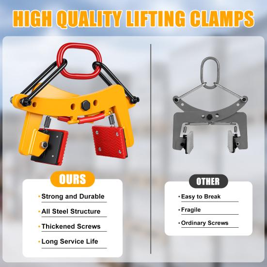 Granite Slab Lifting Clamps, 770LBS Vertical Stone Lifting Clamps, Heavy Duty Stone Carrying Clamps for Lifting Transporting Concrete Block Granite