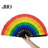 Folding Fan Sturdy Bone Exquisite Pattern Bright Color Performance Glow in The Dark Festival Party Supply Large Hand