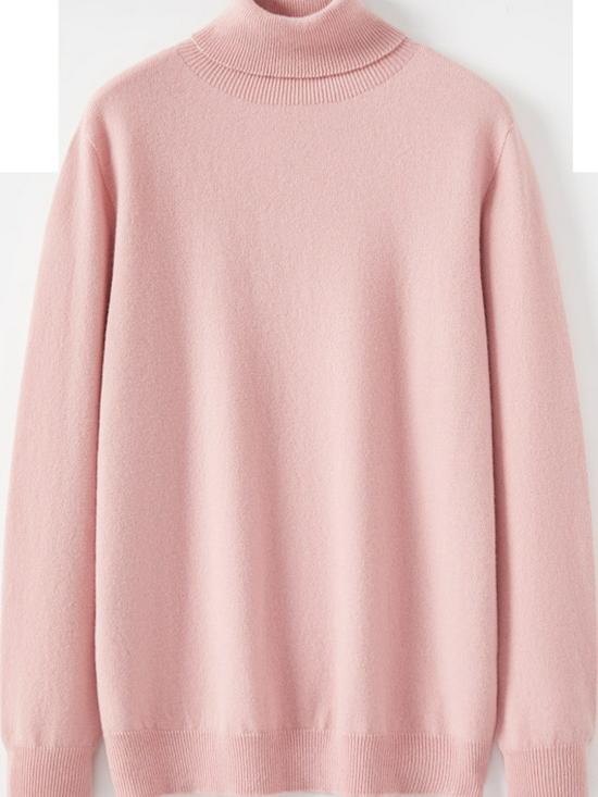 Women's Fine-Spun Seamless 100% Wool High Neck Knitwear - Long Sleeve Winter Base Layer Top