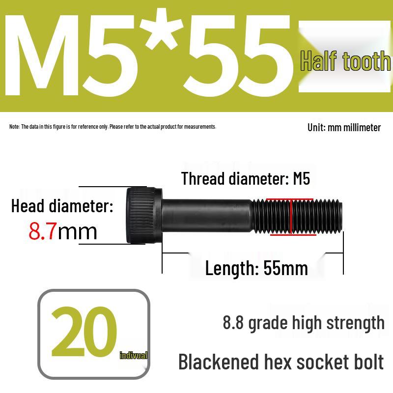 8.8 High-Strength Socket Head Cap Screw Bolt (M4-M20)