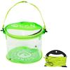 G.G.N. Go Go Bakkan Fishing Transparent Bakkan Folding Bucket Water Fetching Rope Green Approx. 25 X 25 X 20 Cm