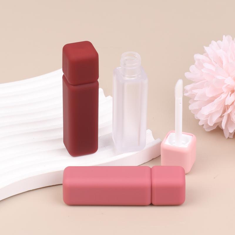1Pcs 5Ml Lip Gloss Tube Brush Rod Scrub Square Liquid Lipstick Tubes Bottle Refillable Lip Balm Container Cosmetic Packaging Diy