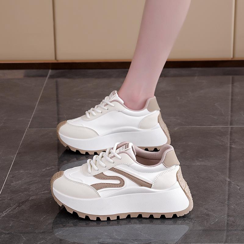 

Muffin little white shoes women s 2025 spring and autumn new low-top height increase small thick-soled thin board shoes women s shoes W522 40