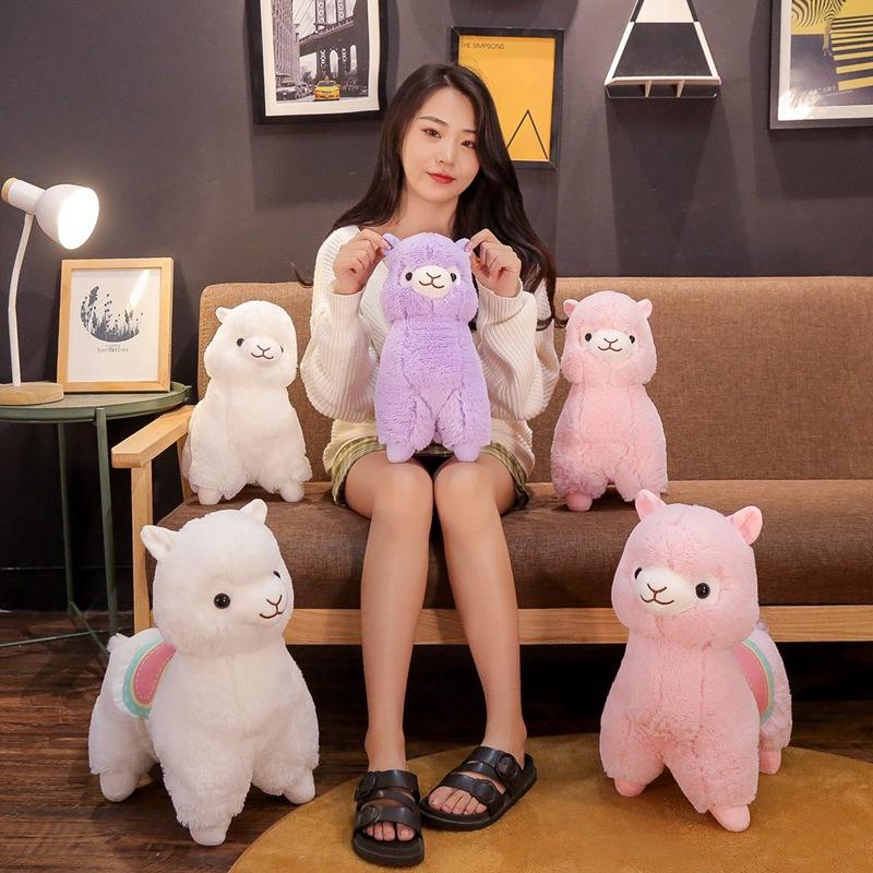 1PC 35/50CM Cute Saddle Alpaca Plush Toys Soft Plush Alpacasso Alpaca Dolls Stuffed Animal Toy Children Birthday Gifts