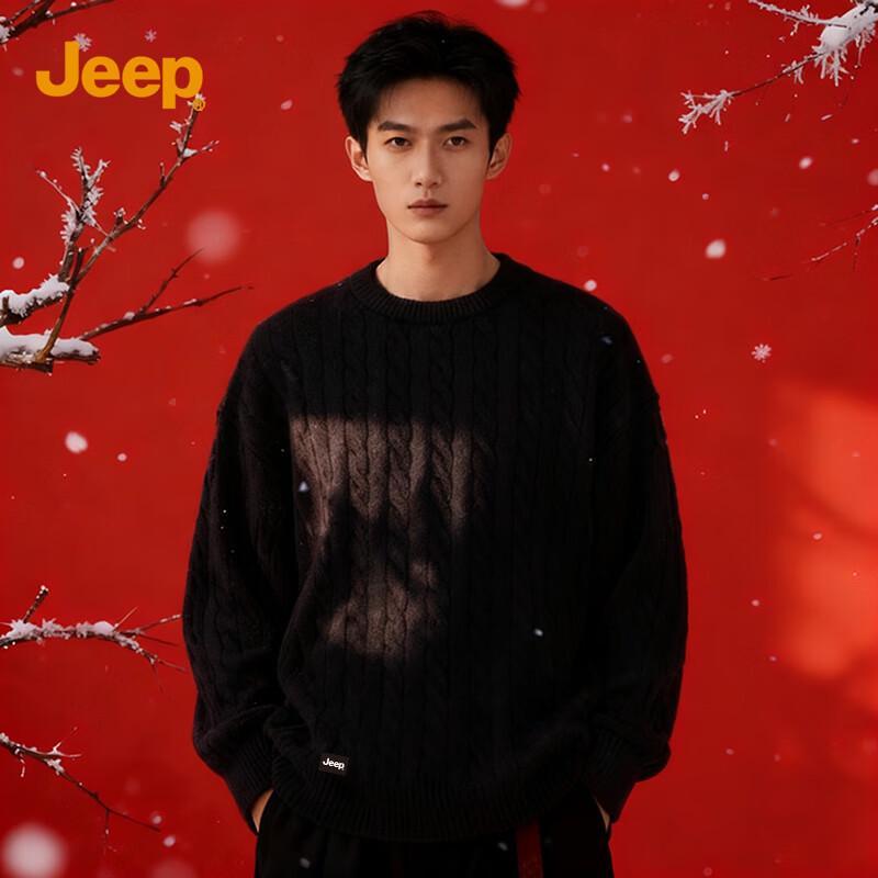 JEEP Men s Heavyweight Round Neck Sweater 2XL