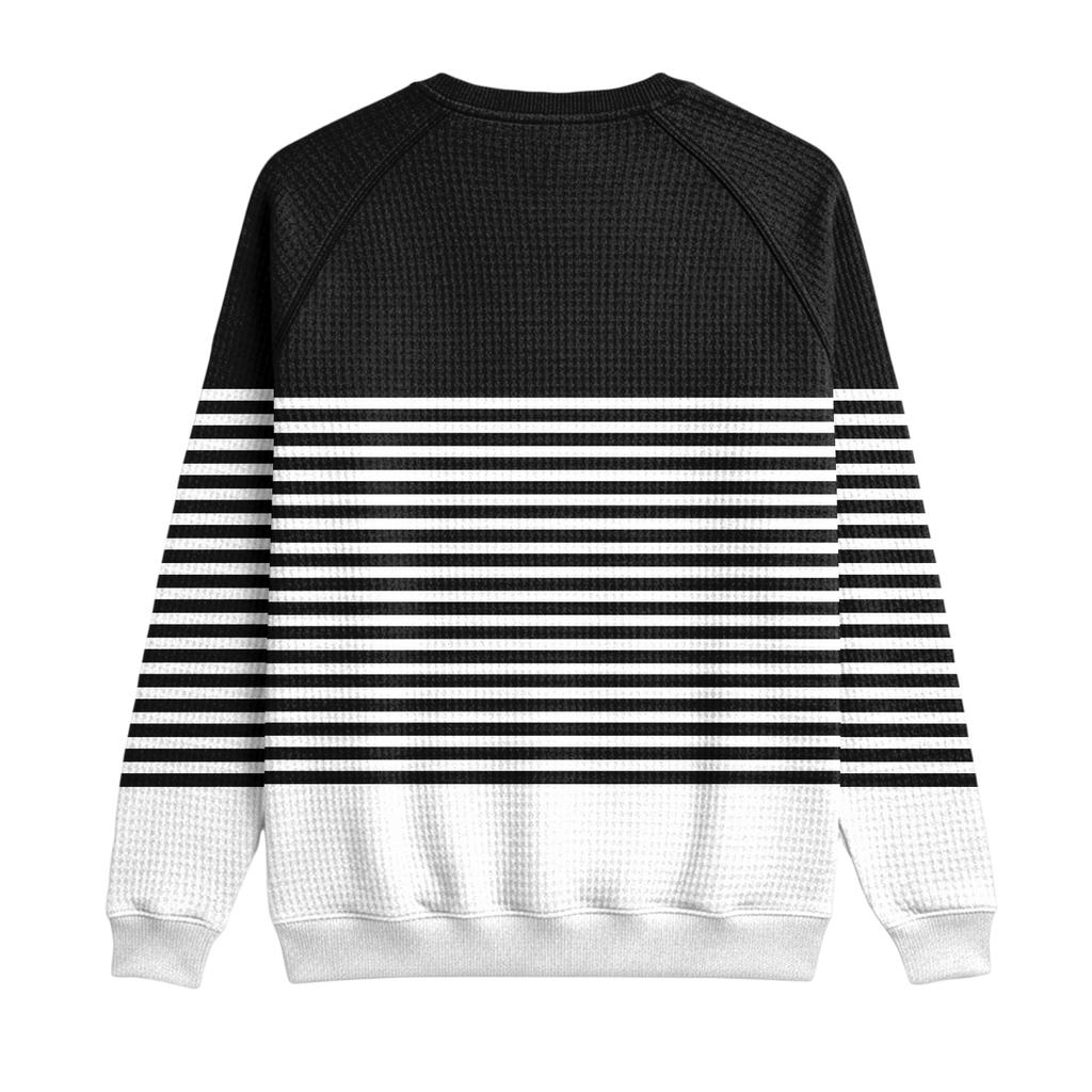 Herrfritidshuva Utomhus V-hals Vågmönster Långärmad