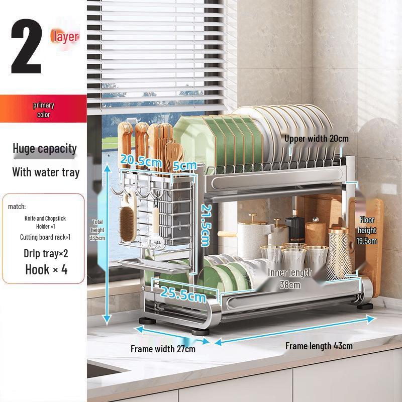 

Countertop Multi-functional Kitchen Dish Drying Rack