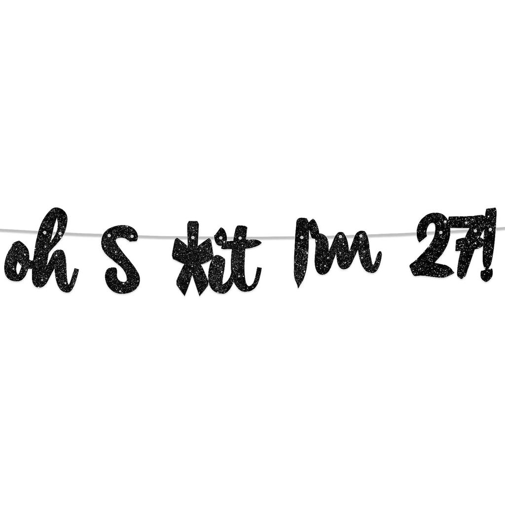 Oh I’m 30! Banner Backdrop Glitter Black Hallo Thirty Cheers to 30 Years Old Theme Decor for Man Woman Happy 30th Birthday Party Photo Studio Prop