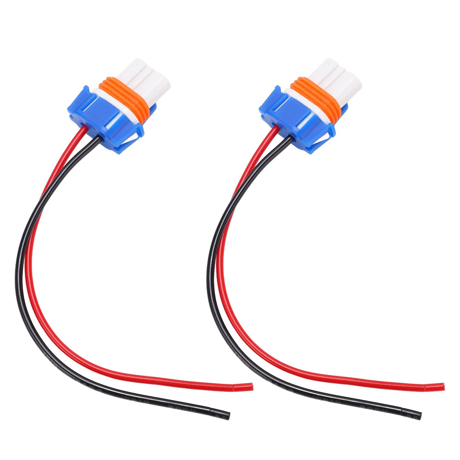 2Pcs 9005‑2 9005 Double Slot Ceramic Female Connector with Wire Headlight Socket LED Wiring Harness ABS+ ceramic