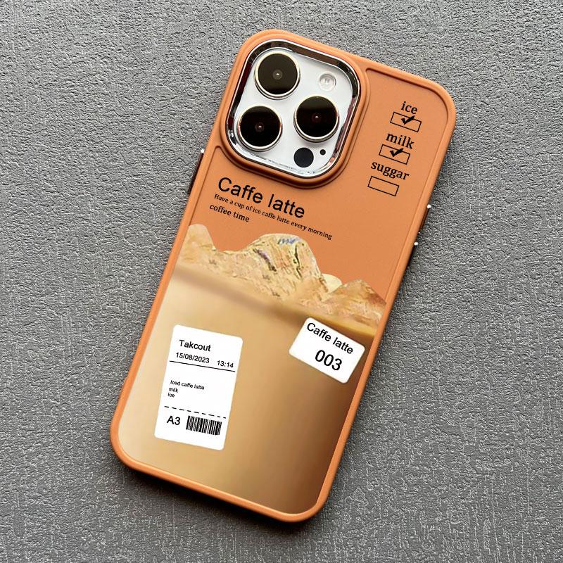 Brown Ice Latte American Coffee Phone Case for Iphone 12 11 14 13 15 16 Pro Max Mini X XR XS 7 8 Plus SE2 Shockproof Print Cover