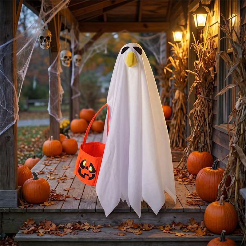 Halloween Porch Goose Ghost Costume Pumpkin Bag Holiday Decoration Polyester Cartoon Style