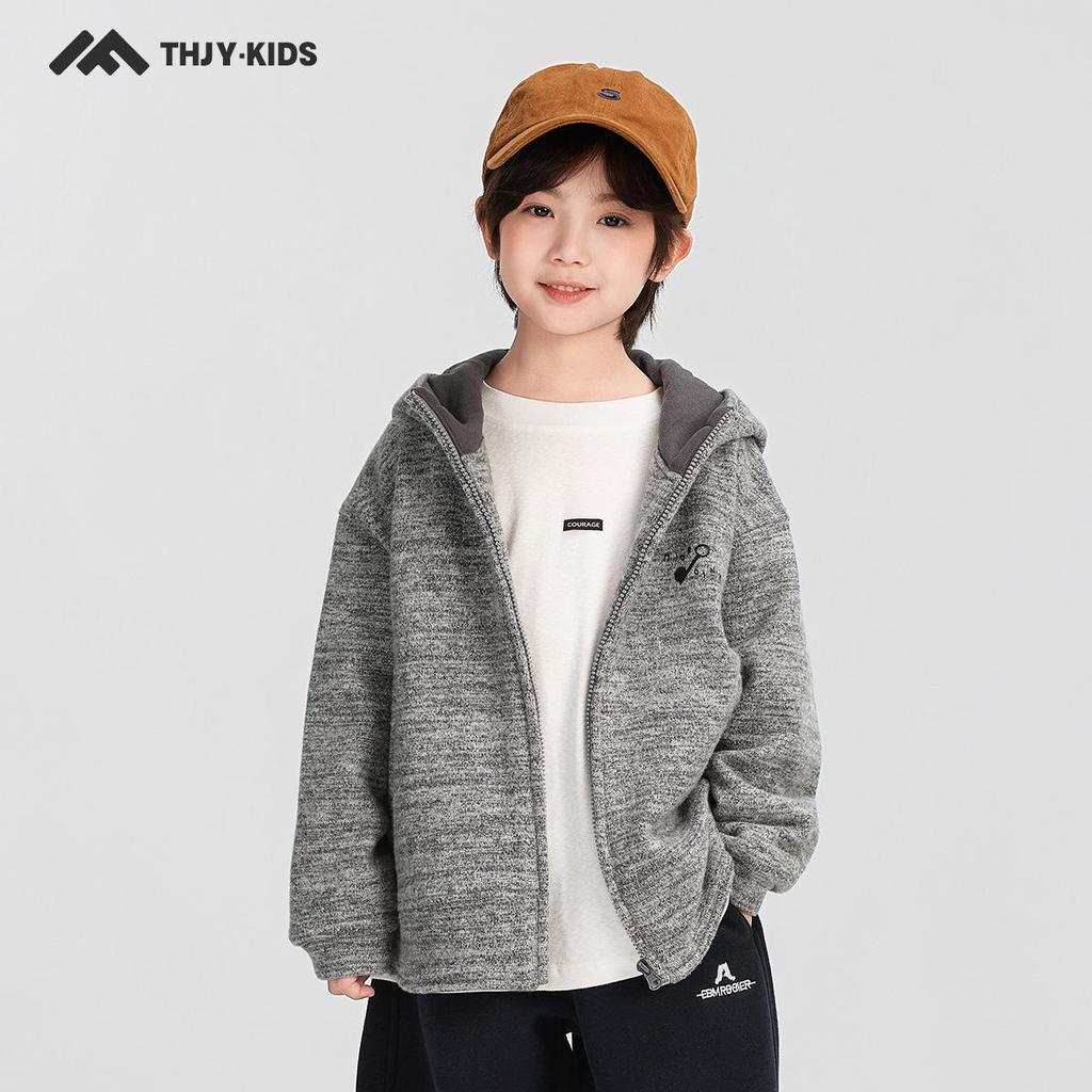 Fairy Tale Memory Boys' Fleece-Lined Hooded Jacket – Warm Winter Style 2025 for Mid-to-Large Children