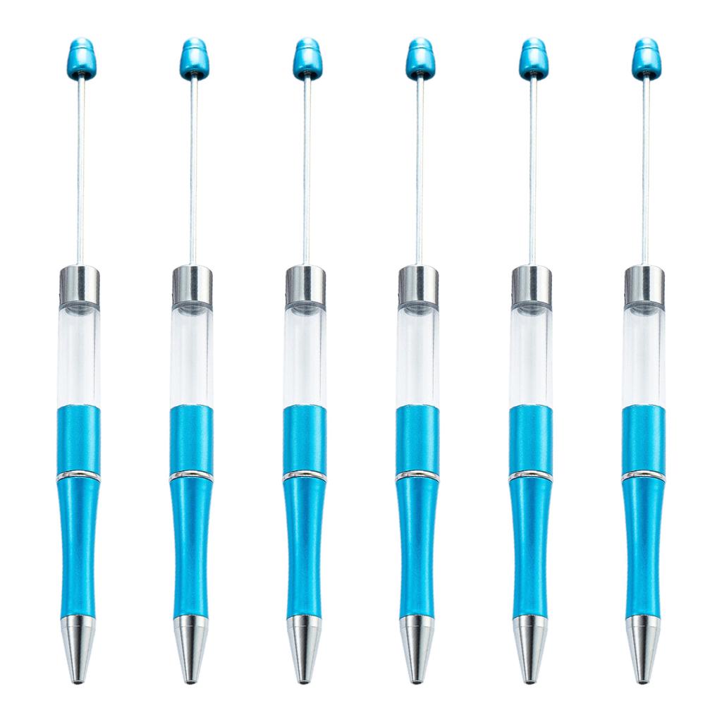 6x Bead Pen Beadable Ballpoint Pen Blank Pen Smooth Writing Pen 1.0mm Signature Pen Bead Rollerball Pen School Supplies