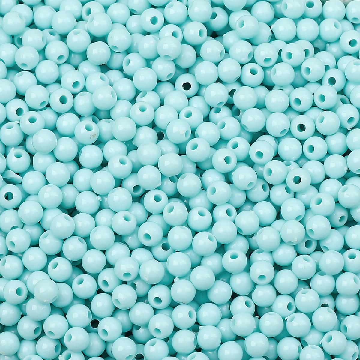 

900 шт. Акриловые бусины Однотонные Круглые Свободные Разделительные бусины для Изготовления Ювелирных Изделий DIY Браслеты Ожерелье светло-синий