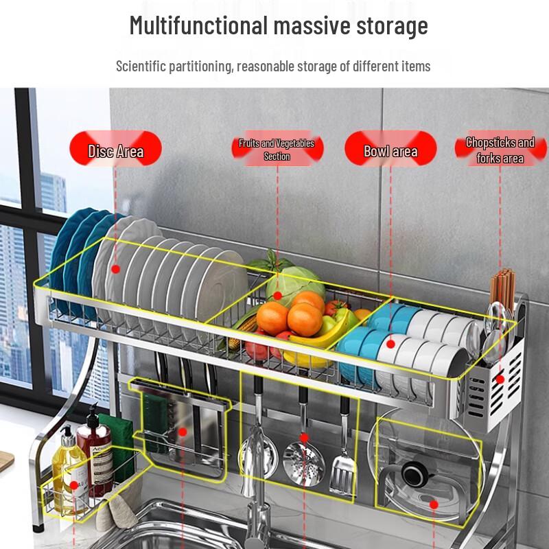 Kitchen Sink Countertop Dish Drying Rack
