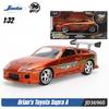 Jada 25th 1:32 Fast & Furious Alloy Car Model,Mitsubishi Eclipse Totota Supra Dodge Charger Honda S2000,Collection Gift Toy Toys