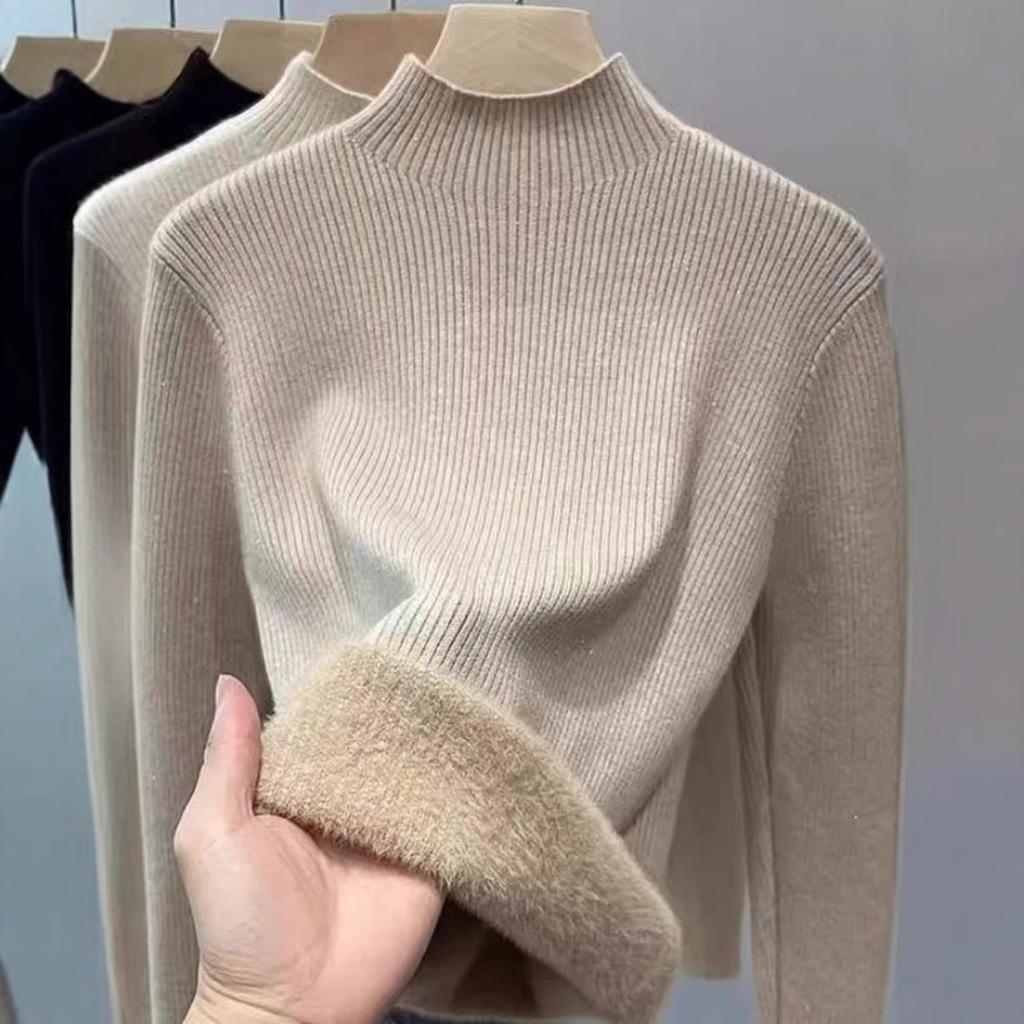 Neu Rollkragen Winter Pullover Frauen Elegante Verdicken Samt Gefüttert Warm Sueter Gestrickte Pullover Schlank Tops Jersey Strickwaren Jumper