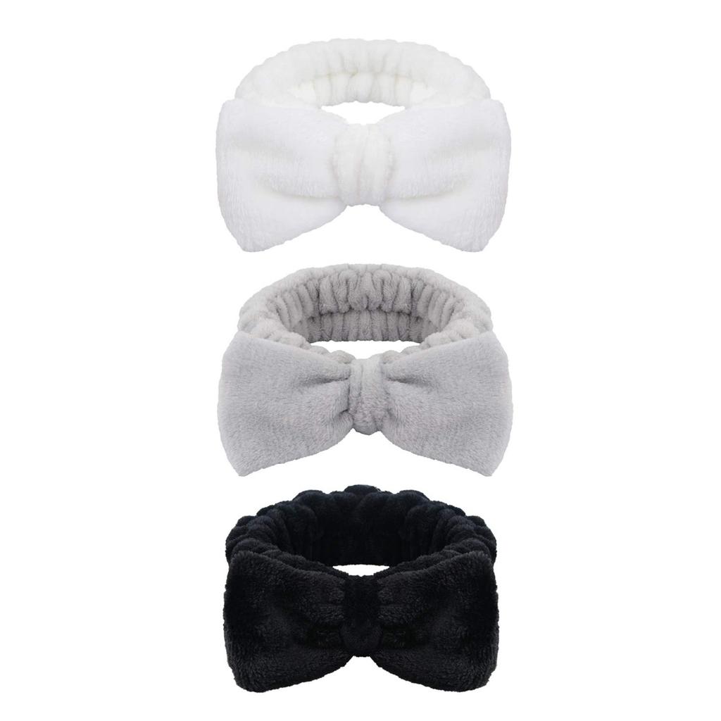 Bow Hair Bands Spa Headband For Washing Face Makeup Headband For Women 3Pack