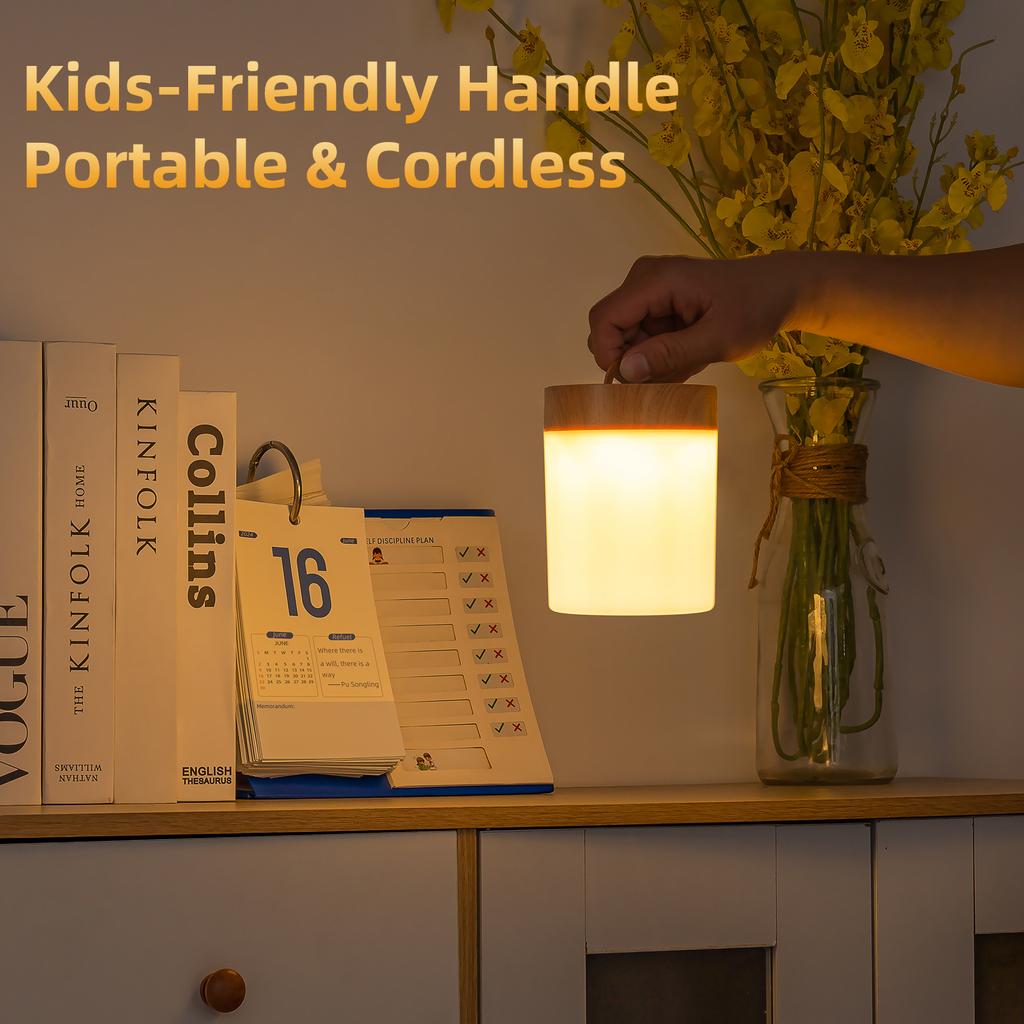 RGB Touch Bedside Lamp Rechargeable – 16 Colors Dimmable LED Night Light for Kids Bedroom Portable Desk Table Lamp Birthday Gi