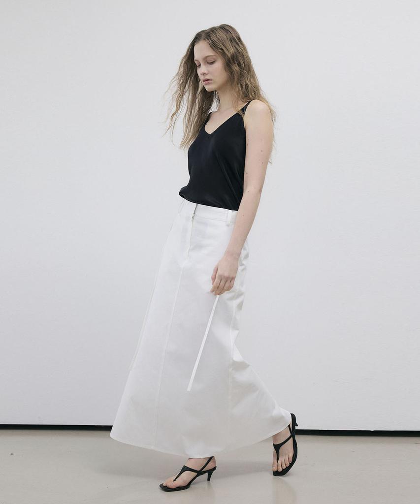 Ssikeoseun Cotton Blend Maxy Skirt - White