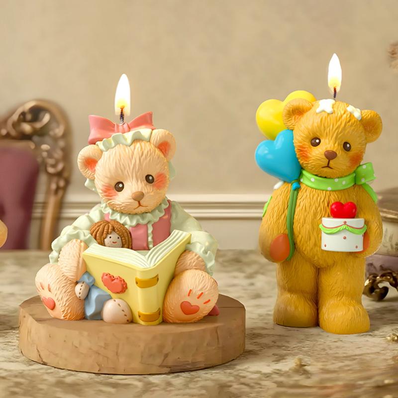 3D Cute Bear Resin Mold For Candle Soap Making Silicone Fondant Chocolate Candy Molds For Cake Decor Diy Art Crafts Gifts Mould