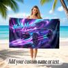 Neon Abstract Theme Beach Towel Personalized Custom Name & Text Soft Quick Dry Beach Towel for Swimming Travel