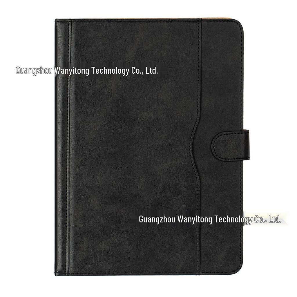 Universal Two-Color Cowhide Leather Tablet Case with Silicone Pull Hooks for 7-10 Inch Models