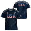 USA Men's Casual Letter Print Short Sleeve T-Shirt